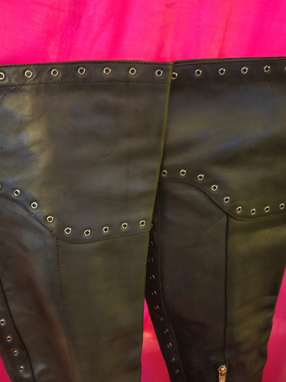 Vince Camuto Black Over-the-Knee Studded Riding Boots